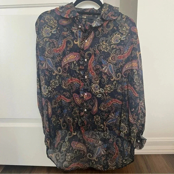 Maje Calista Button Down Paisley Top- Size 0; Like New Condition ( Never Worn) - Picture 1 of 13